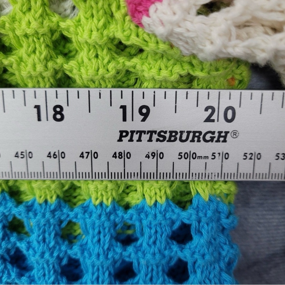 🌈 Y2K Colorblock Crochet Sweater Wild Fable M | Festival Knit Top - Picture 11 of 12